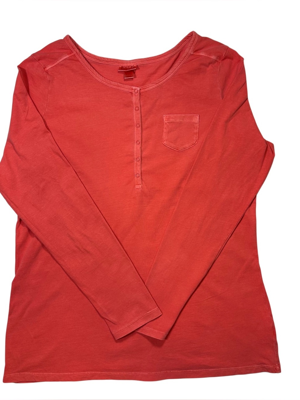 Mossimo Women’s XXL Thermal Henley Top Coral 100% Cotton - Picture 2 of 13